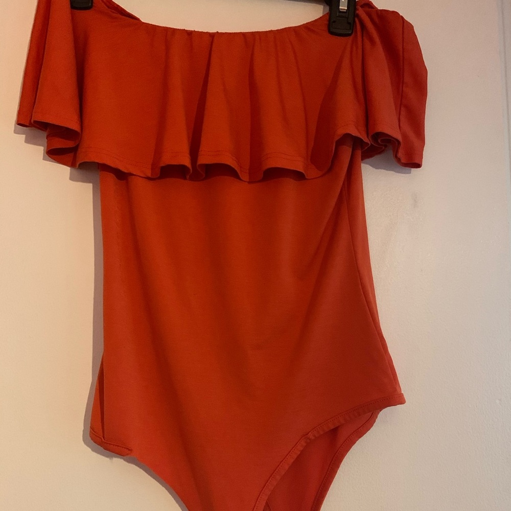 Orange Strapless Bodysuit